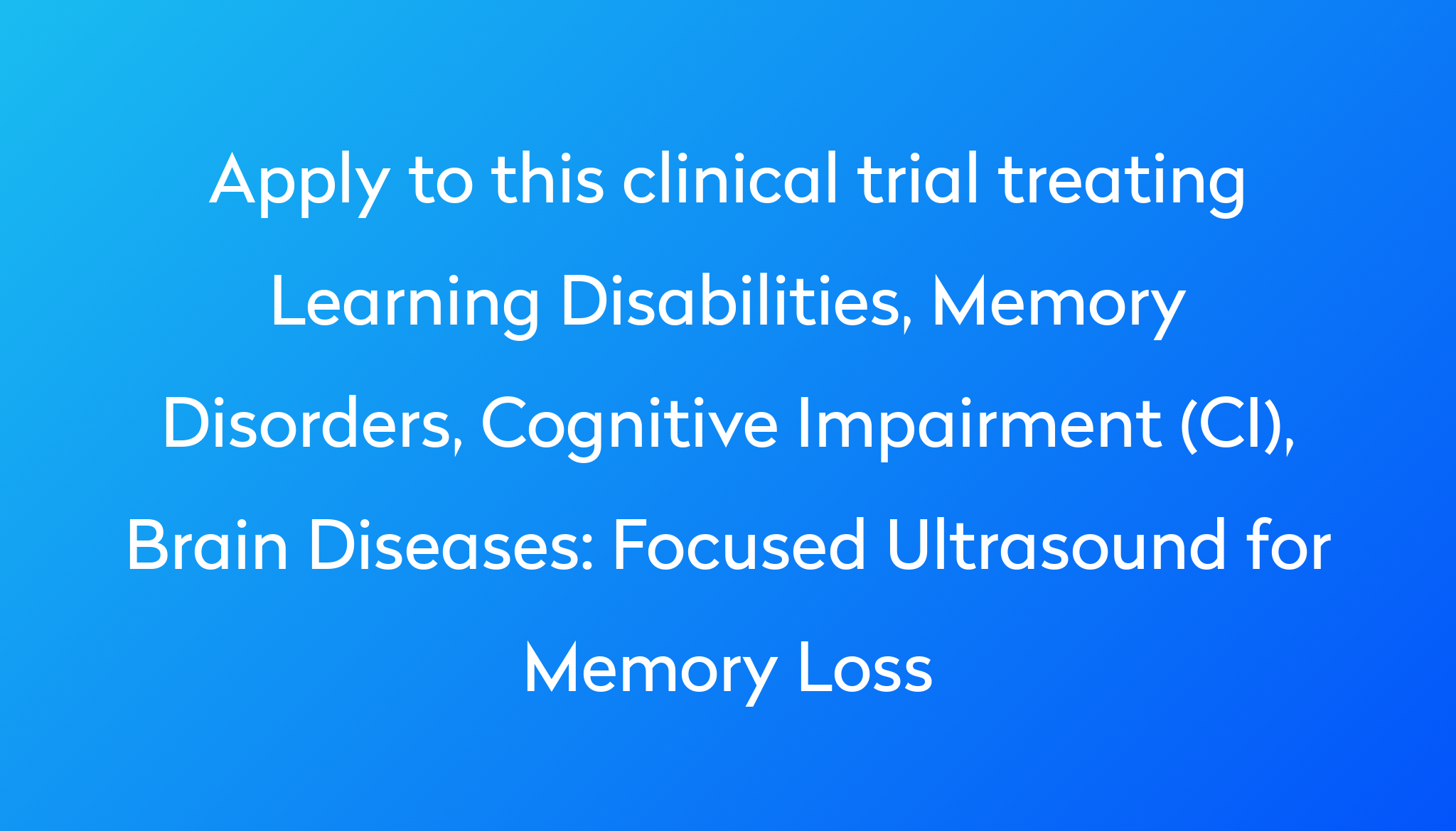 memory loss clinical research study
